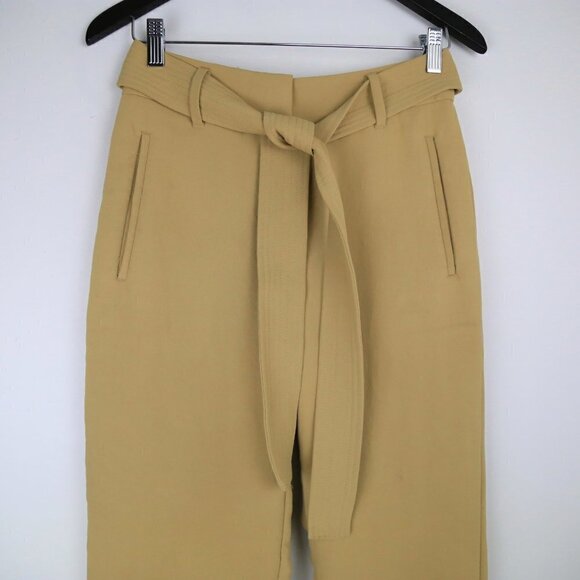 Aritzia Wilfred Saville Tie-Front High-Waisted Belted Crepe Pants Size 6 - Picture 2 of 7